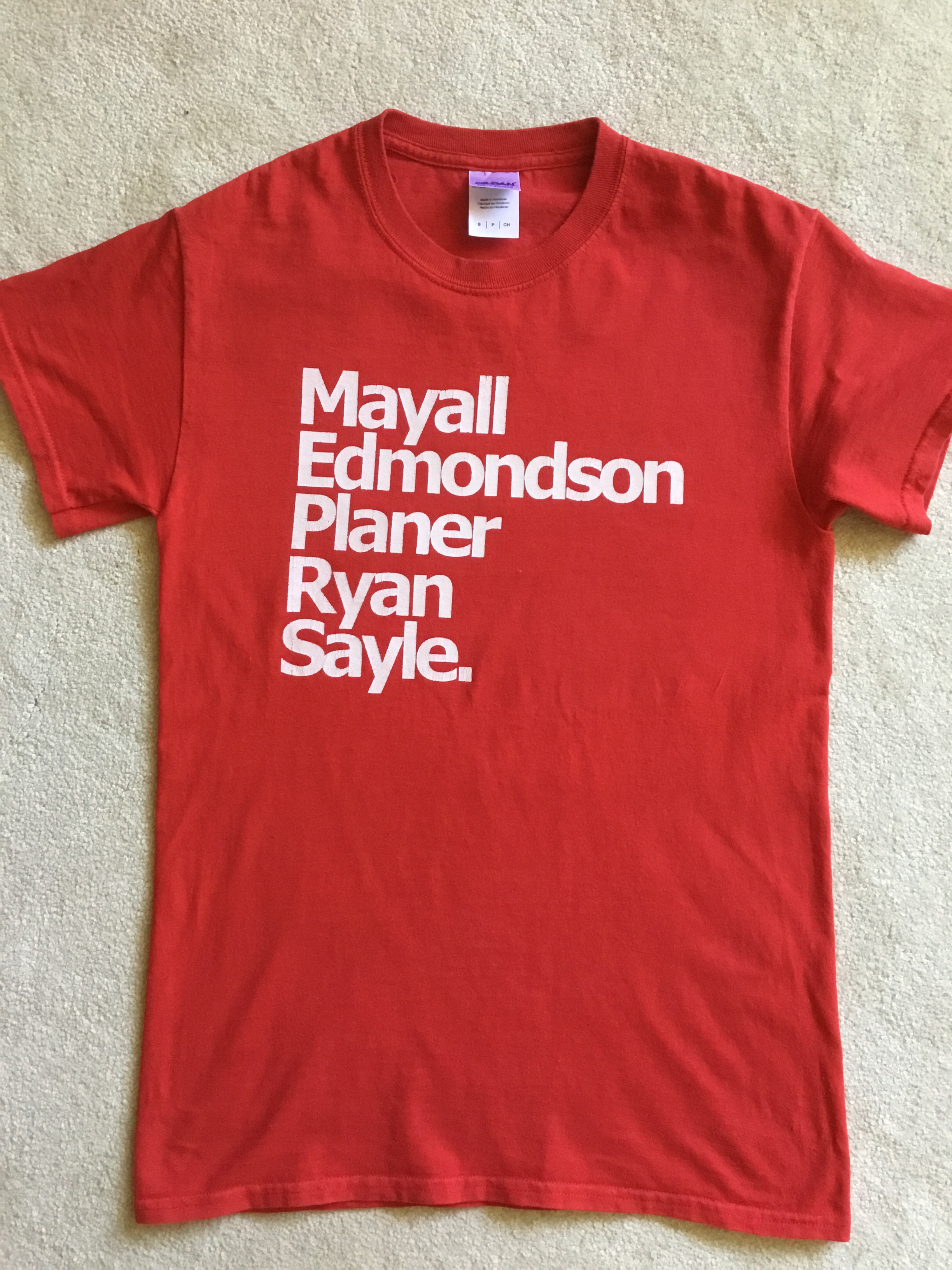 T-Shirts, Mayall, Edmondson, Planer, Ryan, Sayle.