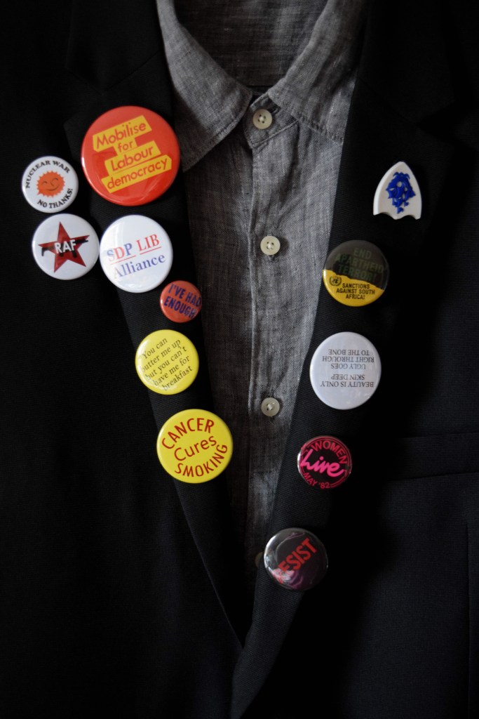Rick from the young ones famous blazer badges, recreated by Zoe Reed