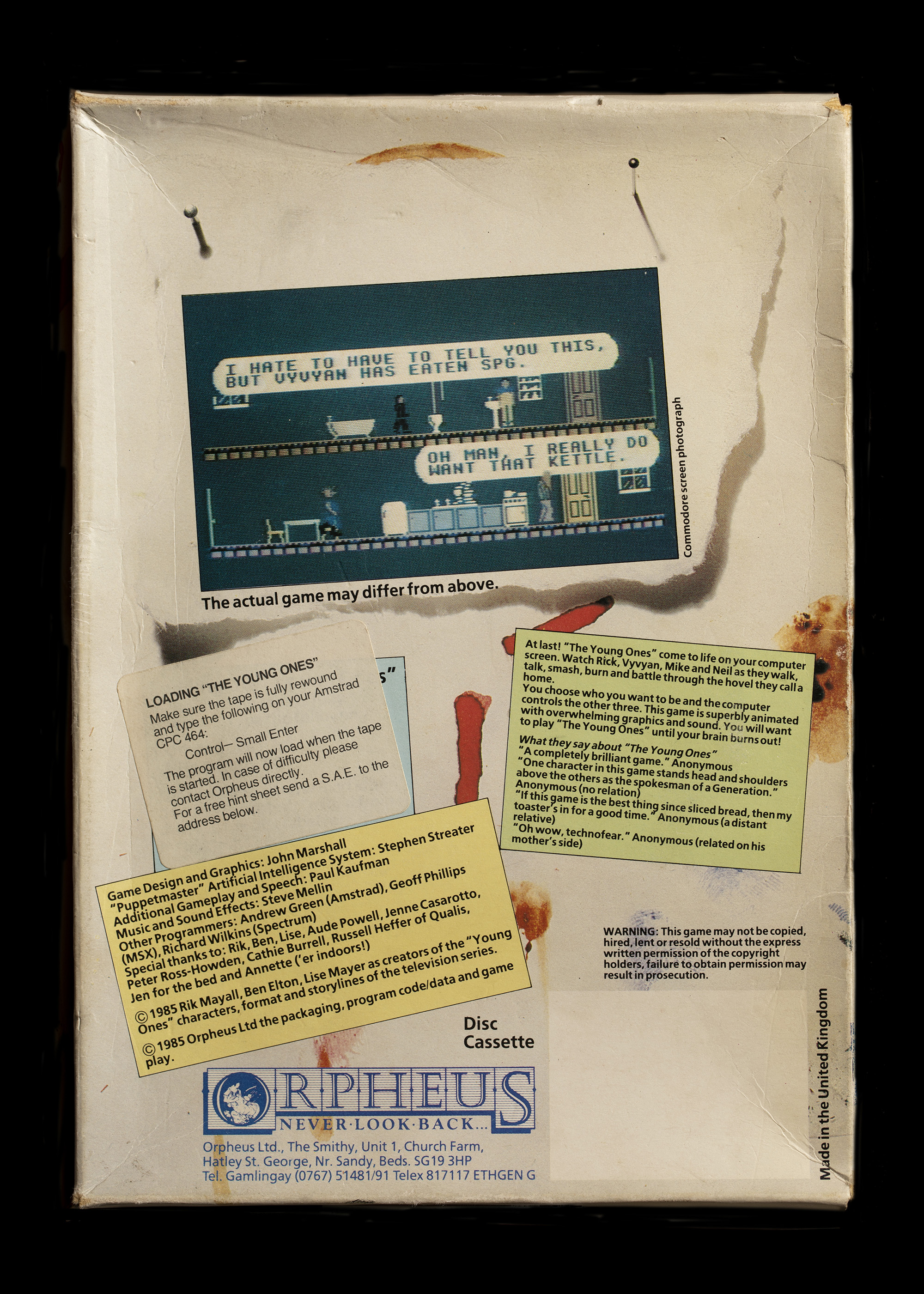 Reverse of box design showing an image of the computer graphics and information