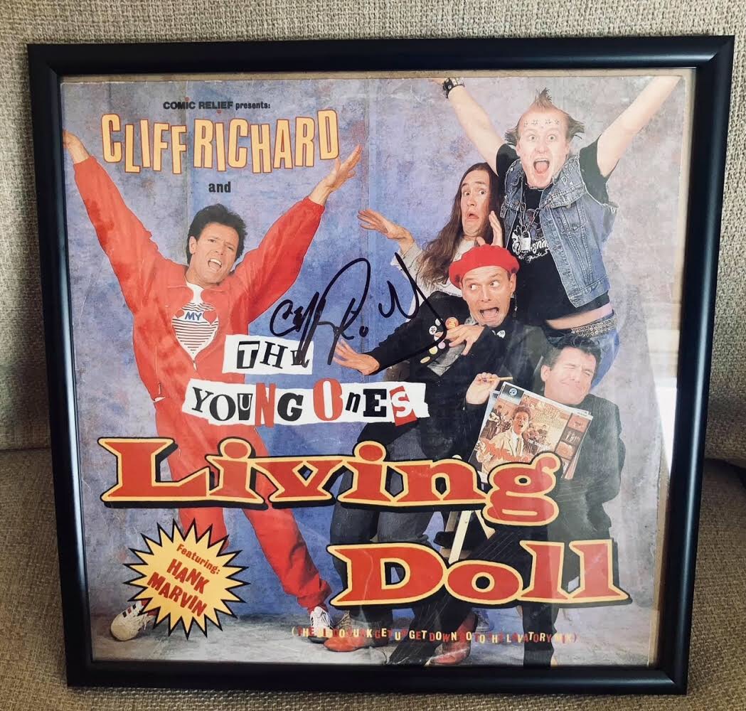 Living Doll single Signed by Cliff Richard